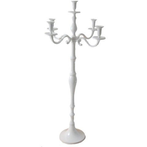 CANDELABRO ALLUMINIO 5 FIAMME H100 BIANCO